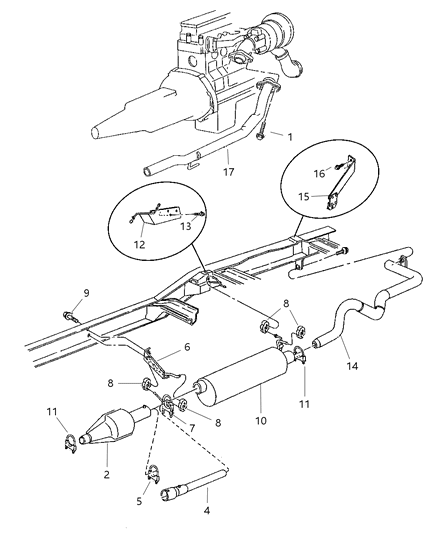 1998 Dodge Ram 2500 Regular Cab Exhaust System Diagram 3 - Thumbnail