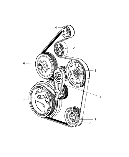 2009 Dodge Ram 3500 Cab Chassis Pulley & Related Parts Diagram 1 - Thumbnail