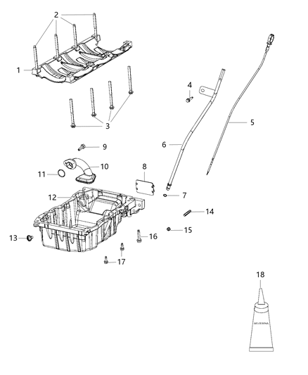 2016 Chrysler 200 Dipstick Diagram for 68226666AA