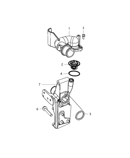 2009 Dodge Ram 3500 Cab Chassis Thermostat & Related Parts Diagram 2 - Thumbnail