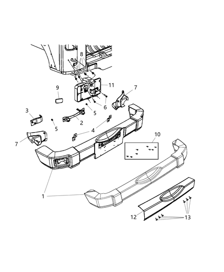 2014 Jeep Wrangler Rear Bumper Diagram 1 - Thumbnail