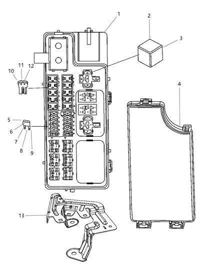 2009 Jeep Compass Module Totally Integrated Power Diagram for 68048227AA