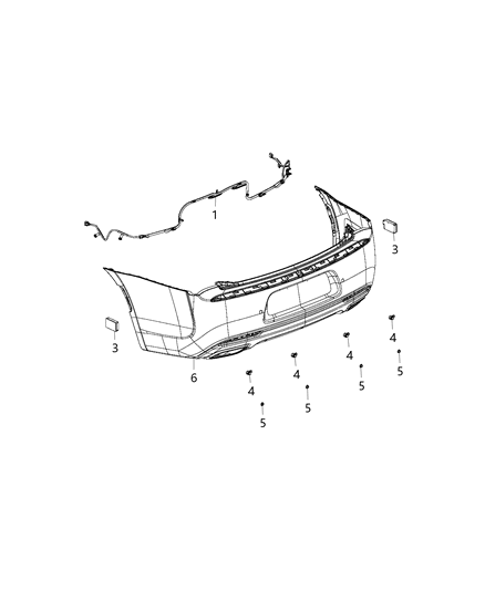 2016 Chrysler 300 Parking Sensor, Rear Diagram for 5MK60TZZAB