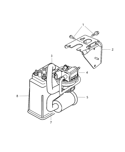 1998 Dodge Viper Vapor Canister Diagram for 5013433AA