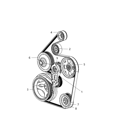 2009 Dodge Ram 2500 Pulley & Related Parts Diagram 2 - Thumbnail