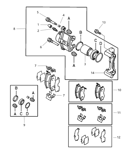 2003 Chrysler Sebring Support Brake, Rear Driver Side Diagram for MR129587