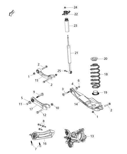 2015 Chrysler 200 Link Assembly Trailing Arm Diagram for 68175511AB