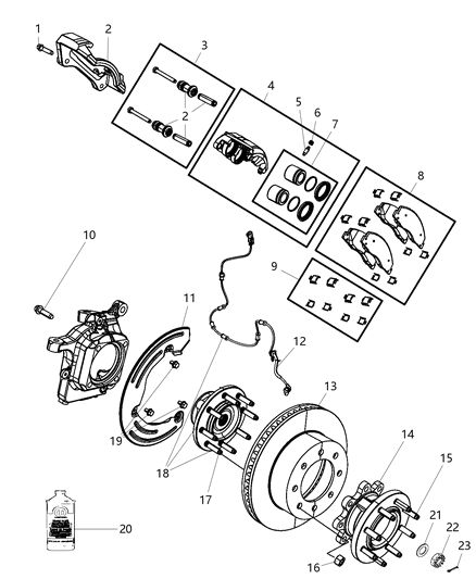 2010 Dodge Ram 3500 Wheel Nut Diagram for 6034726