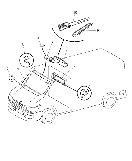 2004 Dodge Sprinter 3500 Mirror Inside Rearview Diagram for 5127266AA