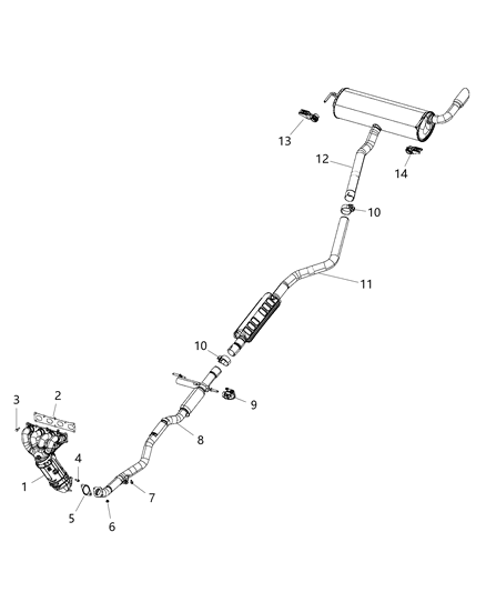 2015 Jeep Cherokee Exhaust System Diagram 2 - Thumbnail