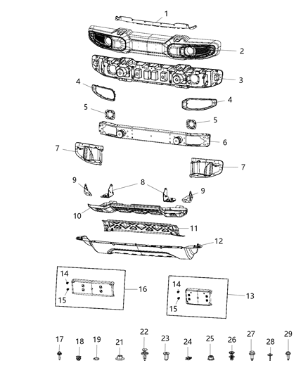 2021 Jeep Gladiator Lamp Bracket Diagram for 68298651AA