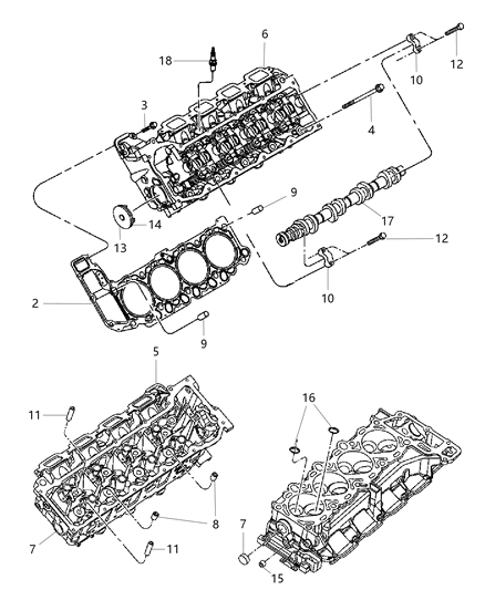 2009 Chrysler Aspen Cylinder Head & Cover Diagram 2 - Thumbnail