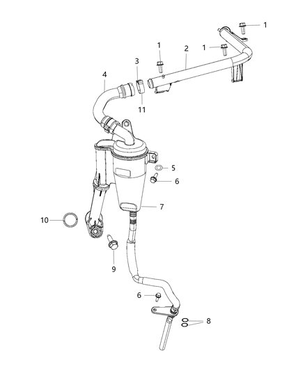 2019 Jeep Compass Clamp Hose Diagram for 68105672AA