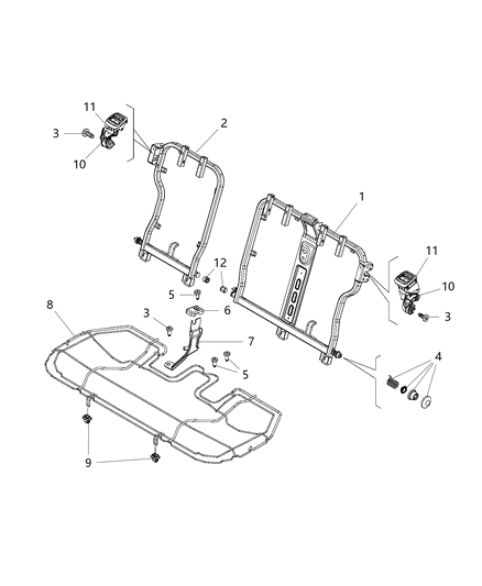 2019 Jeep Renegade Bezel Seat Release Diagram for 6DD93LTUAA