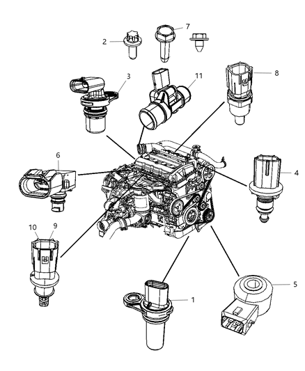 2010 Dodge Caliber Sensor Air Temperature Diagram for 5149264AA