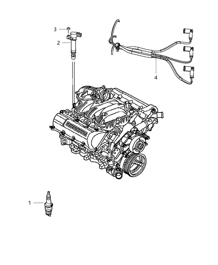 2012 Ram 1500 Spark Plugs, Ignition Coil, And Ignition Cables Diagram 1 - Thumbnail