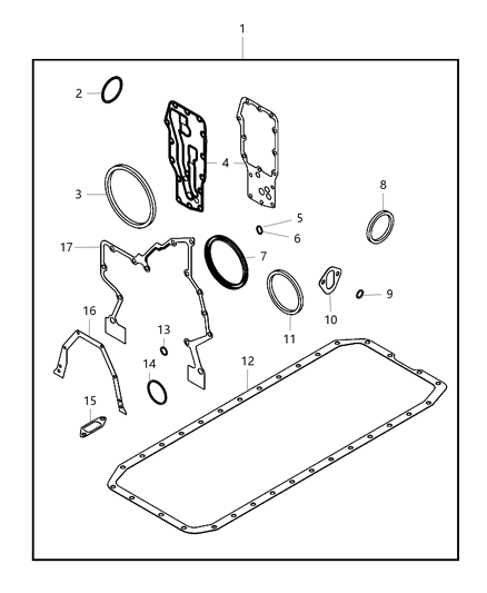 2018 Ram 3500 Cab Chassis Engine Gasket Kit Diagram 1 - Thumbnail