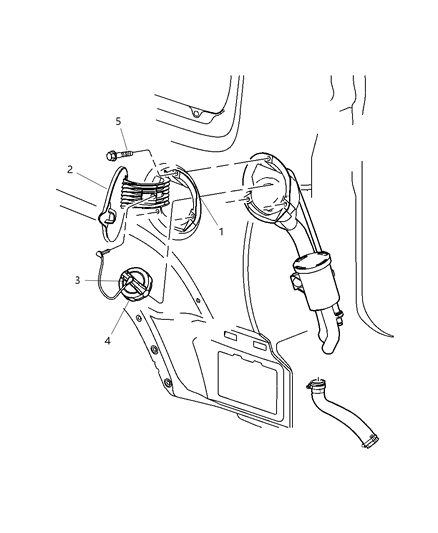 2012 Jeep Liberty Fuel Filler Housing & Door Diagram