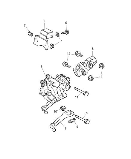 2004 Chrysler Crossfire Steering Gear Diagram for 5096644AA