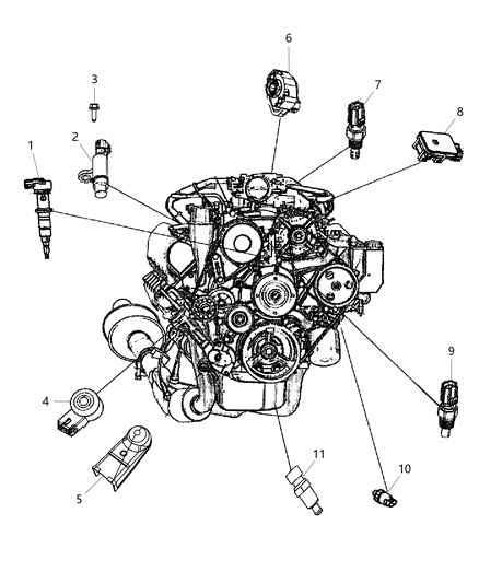 2011 Ram 2500 Sensors - Engine Diagram 1 - Thumbnail