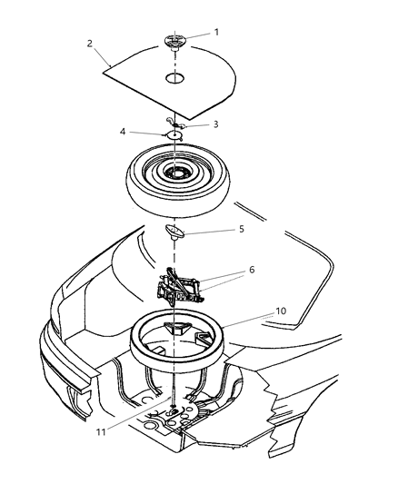 2001 Dodge Intrepid Jack & Spare Tire Stowage Diagram