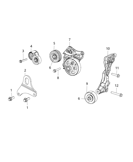 2017 Jeep Wrangler Pulley & Related Parts Diagram 1 - Thumbnail