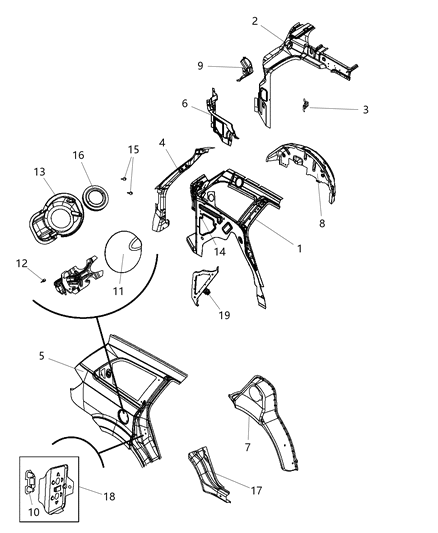 2014 Dodge Journey Baffle Diagram for 5178344AE