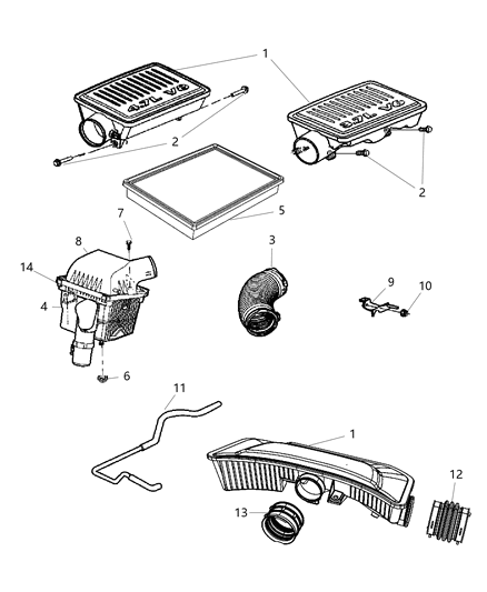 2007 Jeep Commander Hose Make Up Air Diagram for 53013884AA