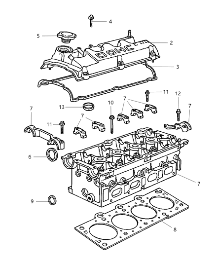 2005 Chrysler Sebring Sedan & Convertible Cylinder Head Diagram 1 - Thumbnail
