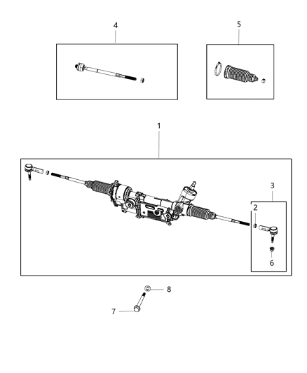 2018 Ram 1500 Inner Tie Rod Diagram for 68442098AB