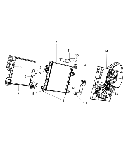 2008 Jeep Commander Radiator & Related Parts Diagram 2 - Thumbnail