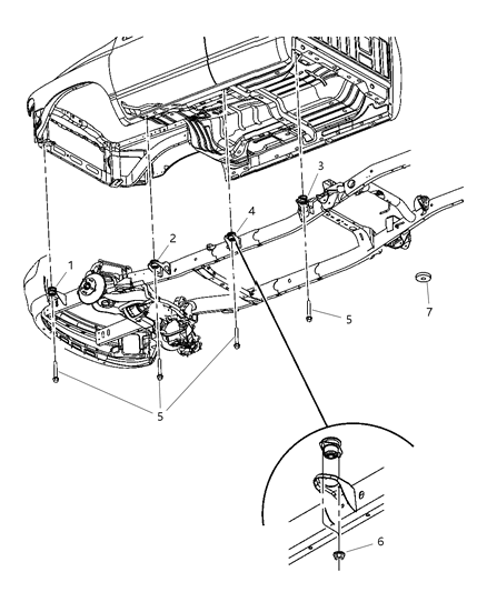 2008 Dodge Ram 3500 Cab Chassis Body Hold Down Diagram 1 - Thumbnail