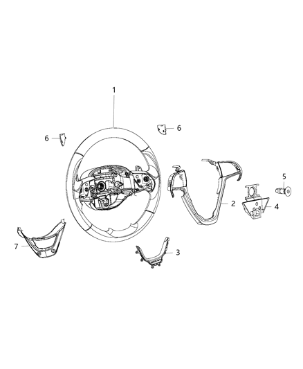 2014 Jeep Grand Cherokee Damper Steering Wheel Diagram for 68184845AB