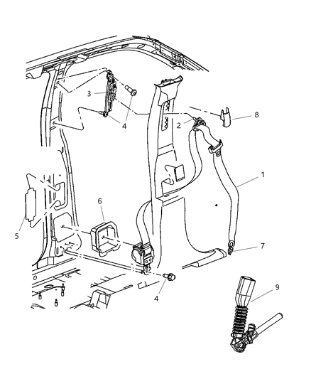 2005 Jeep Grand Cherokee Cover Adjustable Turning Loop Diagram for 5HP13BD1AA