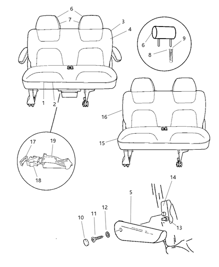 1997 Dodge Caravan Rear Seats Diagram 1 - Thumbnail