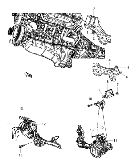 2020 Ram 1500 Mount Bracket, Driver Side Diagram for 68083017AF