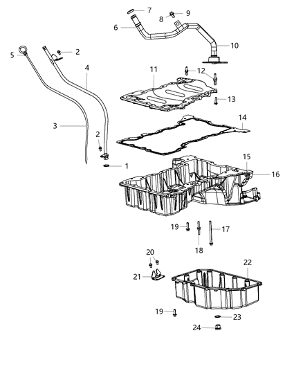 2014 Ram 1500 Tube Engine Oil Indicator Diagram for 68229369AA