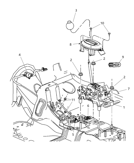 2004 Chrysler PT Cruiser Control, Gearshift Diagram 2 - Thumbnail