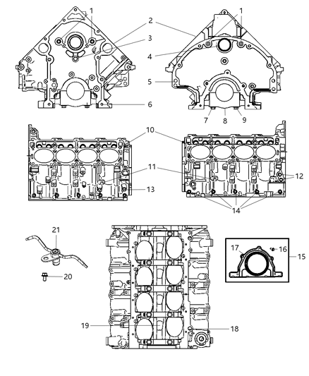 2011 Dodge Challenger Engine Cylinder Block And Hardware Diagram 5 - Thumbnail