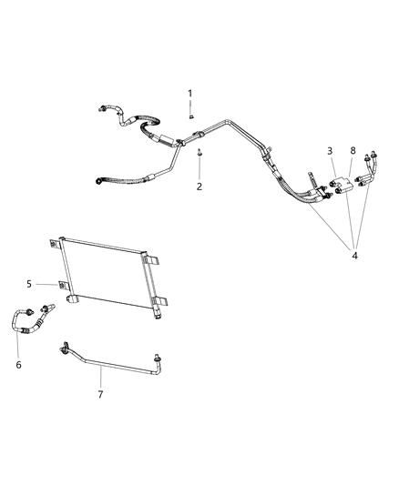 2013 Ram 3500 Cab Chassis Transmission Oil Cooler & Lines Diagram 2 - Thumbnail