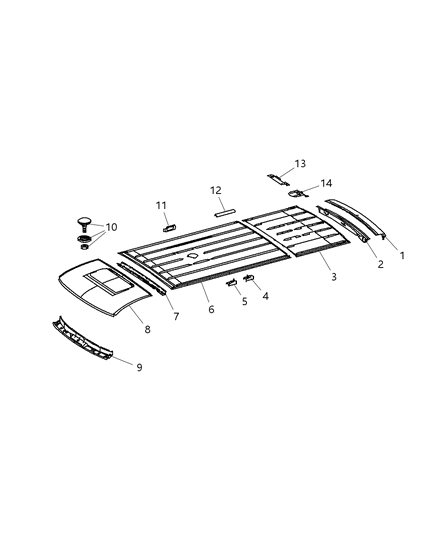 2007 Dodge Sprinter 2500 Roof Bow Diagram for 68009771AA