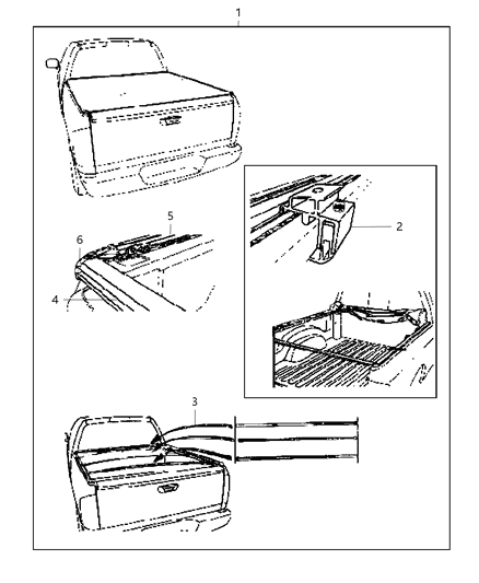 2013 Ram 1500 Hardware Kit Tonneau - Soft Diagram for 68072112AA