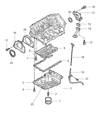 2004 Dodge Stratus Sedan Engine Oiling Diagram 4 - Thumbnail