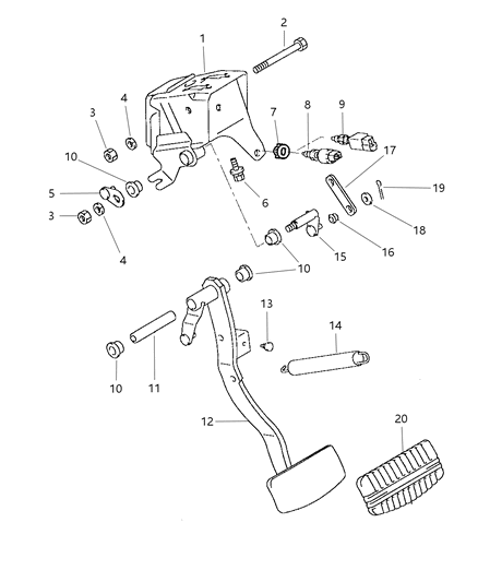 1999 Dodge Avenger Switch Stop Lamp Diagram for MR307094