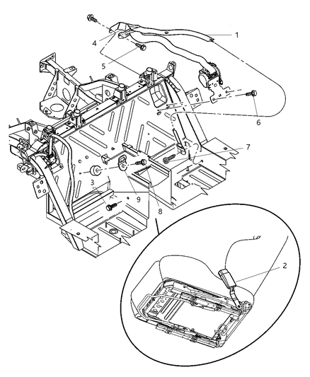 2010 Dodge Viper Seat Belt Front Diagram for 1BW611X9AA
