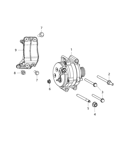 2013 Jeep Grand Cherokee Generator/Alternator & Related Parts Diagram 1 - Thumbnail