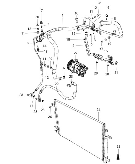 2017 Chrysler Pacifica Line A/C Discharge Diagram for 68227756AB