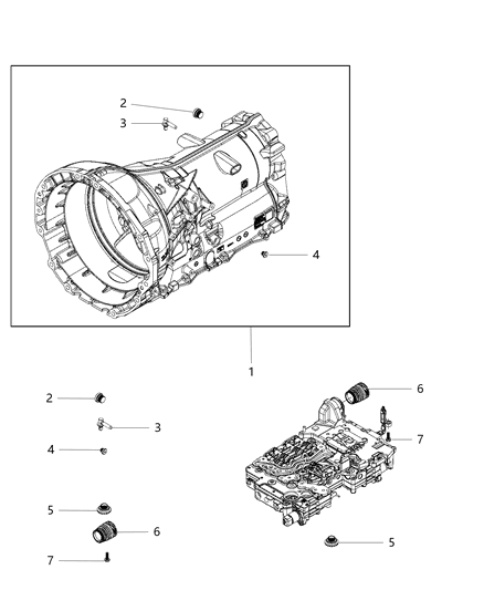 2019 Ram 1500 New Style Case And Attaching Parts Diagram 1 - Thumbnail