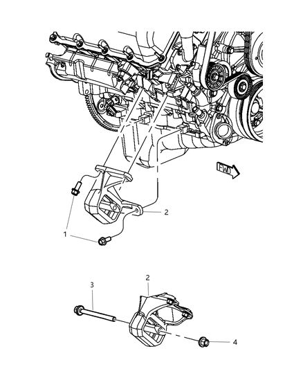 2011 Ram Dakota Engine Mounting Right Side Diagram 2 - Thumbnail