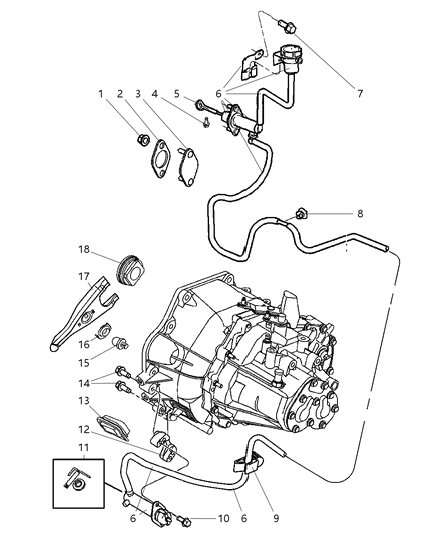 2005 Chrysler PT Cruiser Linkage, Clutch Diagram 1 - Thumbnail